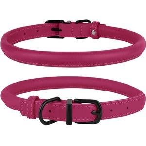 Leather dog collar, Size L for neck from 16 to 18 inches